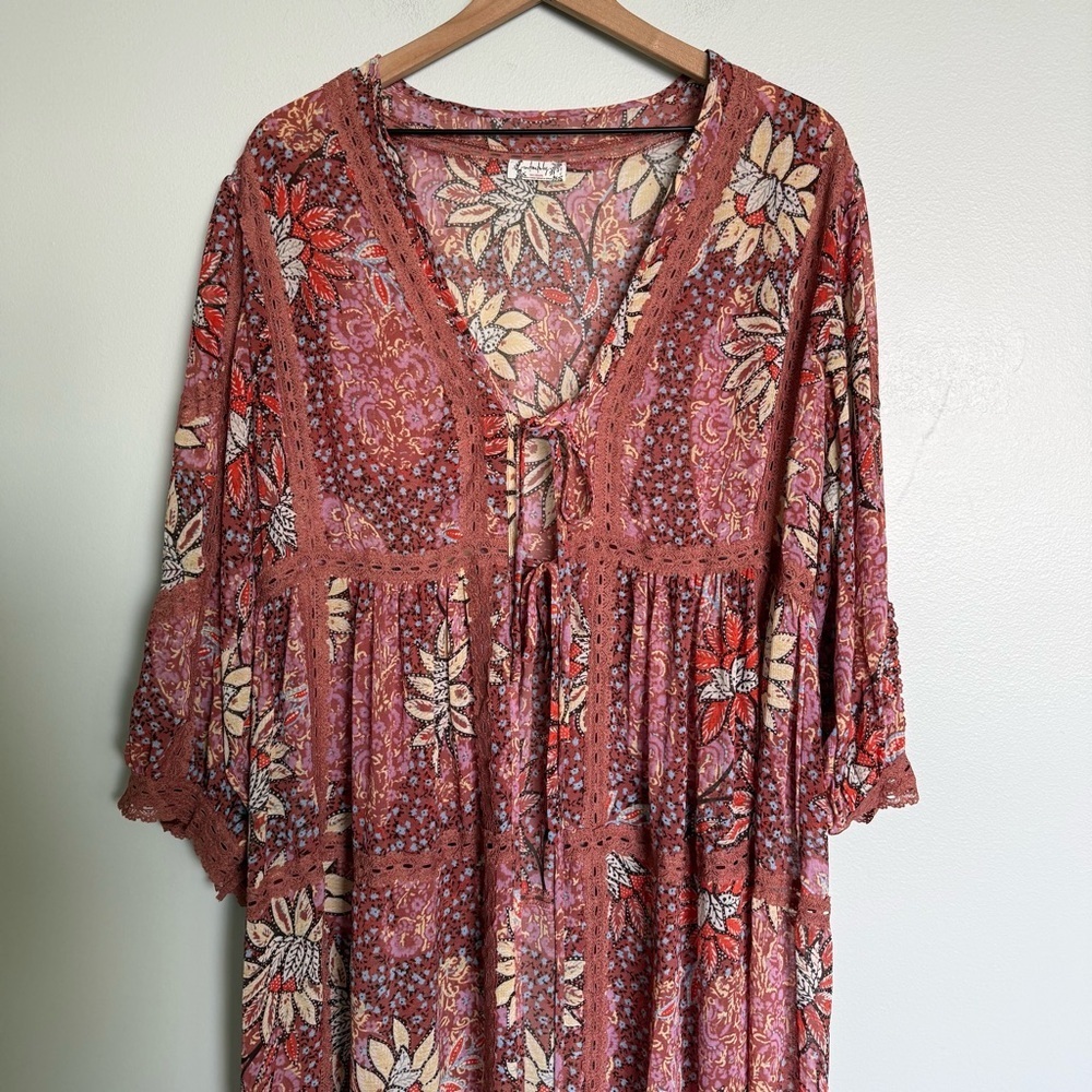 Free People Intimately FP Grasslands Kimono in Charlotte Rose Print - Picture 5 of 8